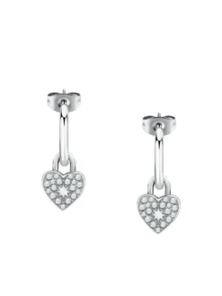 ABBRACCIO Orecchini charm cuore con zirconi