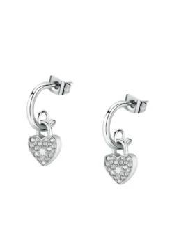 ABBRACCIO Orecchini charm cuore con zirconi