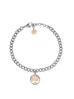 ACCIAIO Bracciale catena albero della vita