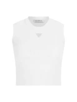 ALEXIA Topo corto in maglia logo strass
