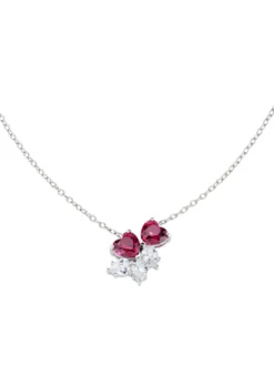 AMORE Collana due cuori con zirconi