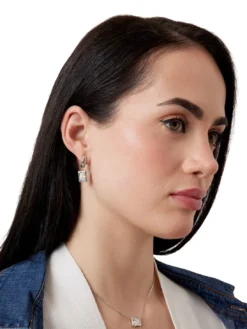 BAMBOO Orecchini, pendenti con zirconia cubica