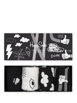 BLACK AND WHITE Gift Set 4 Paia di Calze