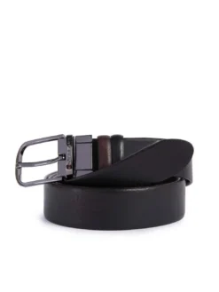 BLACK SQUARE Cintura reversibile in pelle