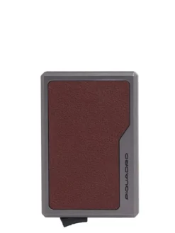 BLACK SQUARE Portacard in pelle e alluminio