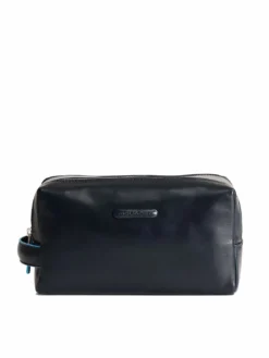 BLUE SQUARE Beauty Case in pelle
