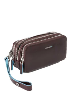BLUE SQUARE Mini borsello in pelle 3 zip