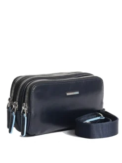 BLUE SQUARE Mini borsello in pelle 3 zip