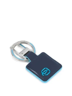 BLUE SQUARE Portachiavi in pelle con moschettone