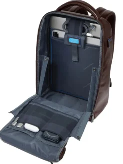 BLUE SQUARE Zaino fast-check in pelle, porta pc 14