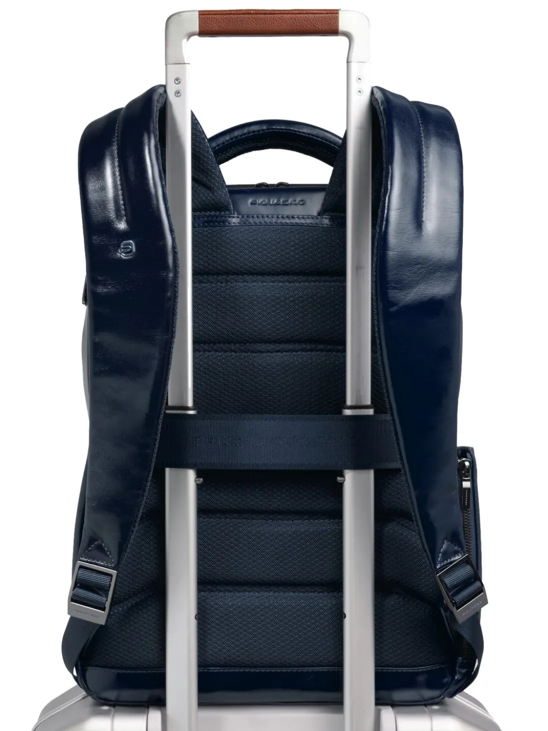 BLUE SQUARE Zaino fast-check in pelle, porta pc 14"