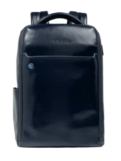 BLUE SQUARE Zaino fast-check in pelle, porta pc 14"