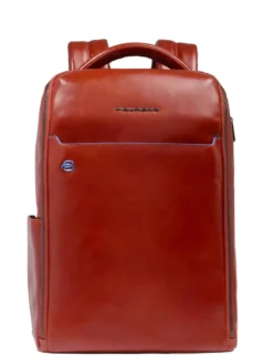 BLUE SQUARE Zaino fast-check in pelle, porta pc 14"