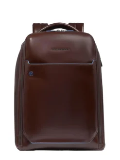 BLUE SQUARE Zaino in pelle fast-check porta pc 15,6