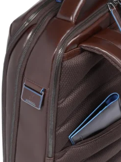 BLUE SQUARE Zaino in pelle fast-check porta pc 15,6