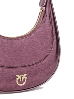 BRIOCHE Borsa a spalla in pelle metallizzata