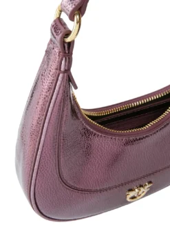 BRIOCHE Borsa a spalla in pelle metallizzata