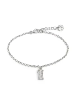 BROADWAY Bracciale con charm logo e zirconi