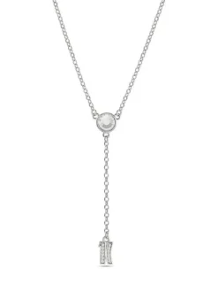 BROADWAY Collana con charm logo e zirconi