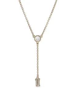 BROADWAY Collana con charm logo e zirconi