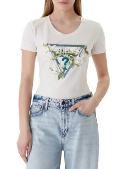 CAMELIA TRIANGLE T-shirt a maniche corte con stampa e applicazioni