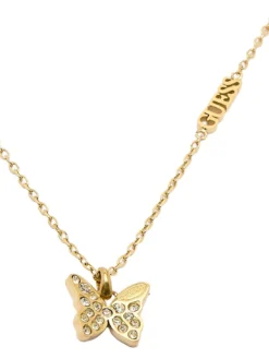 CHRYSALIS Collana, charm con cristalli, motivo farfalla