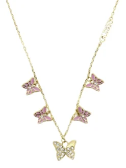 CHRYSALIS Collana, multi charm con cristalli, motivo farfalla
