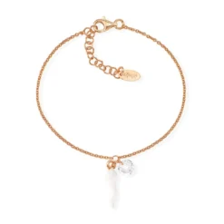 CORNETTI Bracciale in argento rose zircone bianco e smalto bianco