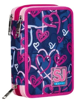 DOODLE HEART Astuccio a 3 zip