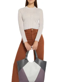 FLOW Borsa a spalla in pelle stampata