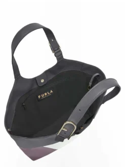 FLOW Borsa a spalla in pelle stampata