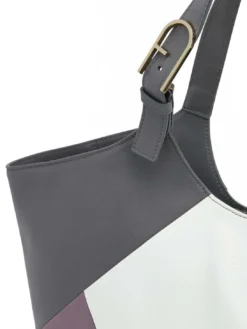 FLOW Borsa a spalla in pelle stampata