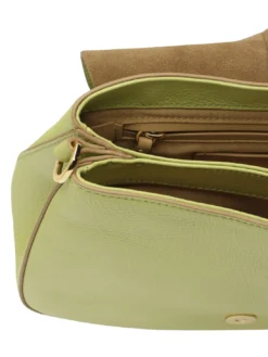 HELENA ROUND Borsa in pelle con doppia tracolla