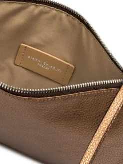 HERMY Borsa busta in pelle metallizzata