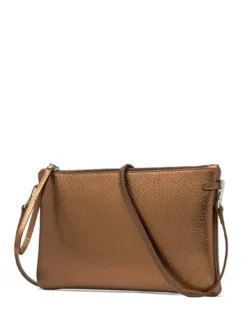 HERMY Borsa busta in pelle metallizzata