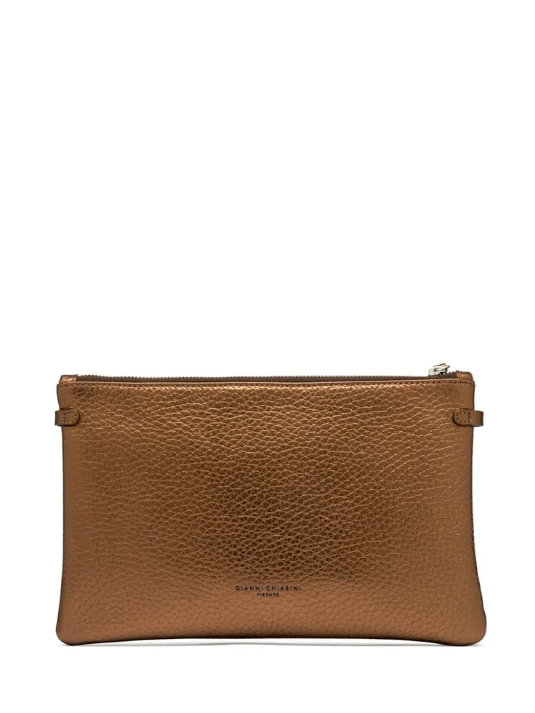 HERMY Borsa busta in pelle metallizzata