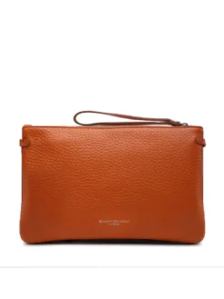 HERMY Pochette in pelle martellata