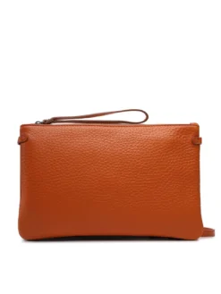 HERMY Pochette in pelle martellata