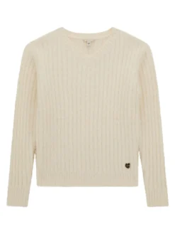 KIDS Maglia a costine scollo a v