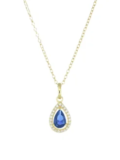LADY Collana con pendente a goccia e zirconi