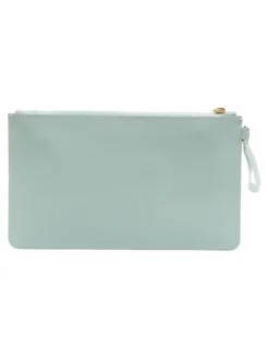 LETTERING Pochette in pelle con polsierina