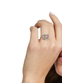 LIFE IN 4G Anello con logo e cristalli