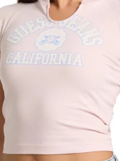 LOGO CALIFORNIA T-shirt cropped stretch manica corta