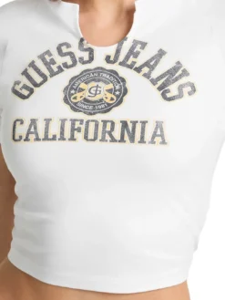 LOGO CALIFORNIA T-shirt cropped stretch manica corta
