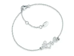 LOVE Bracciale in argento rodiato e zirconi bianchi