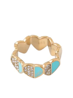 LOVELY Anello con cuori smaltati e zirconi