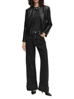 MARLENE CARIBOU Giacca in similpelle, regular fit