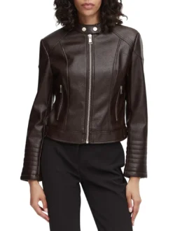 MARLENE CARIBOU Giacca in similpelle, regular fit