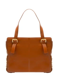 NORA Borsa shopping in pelle con fibbie