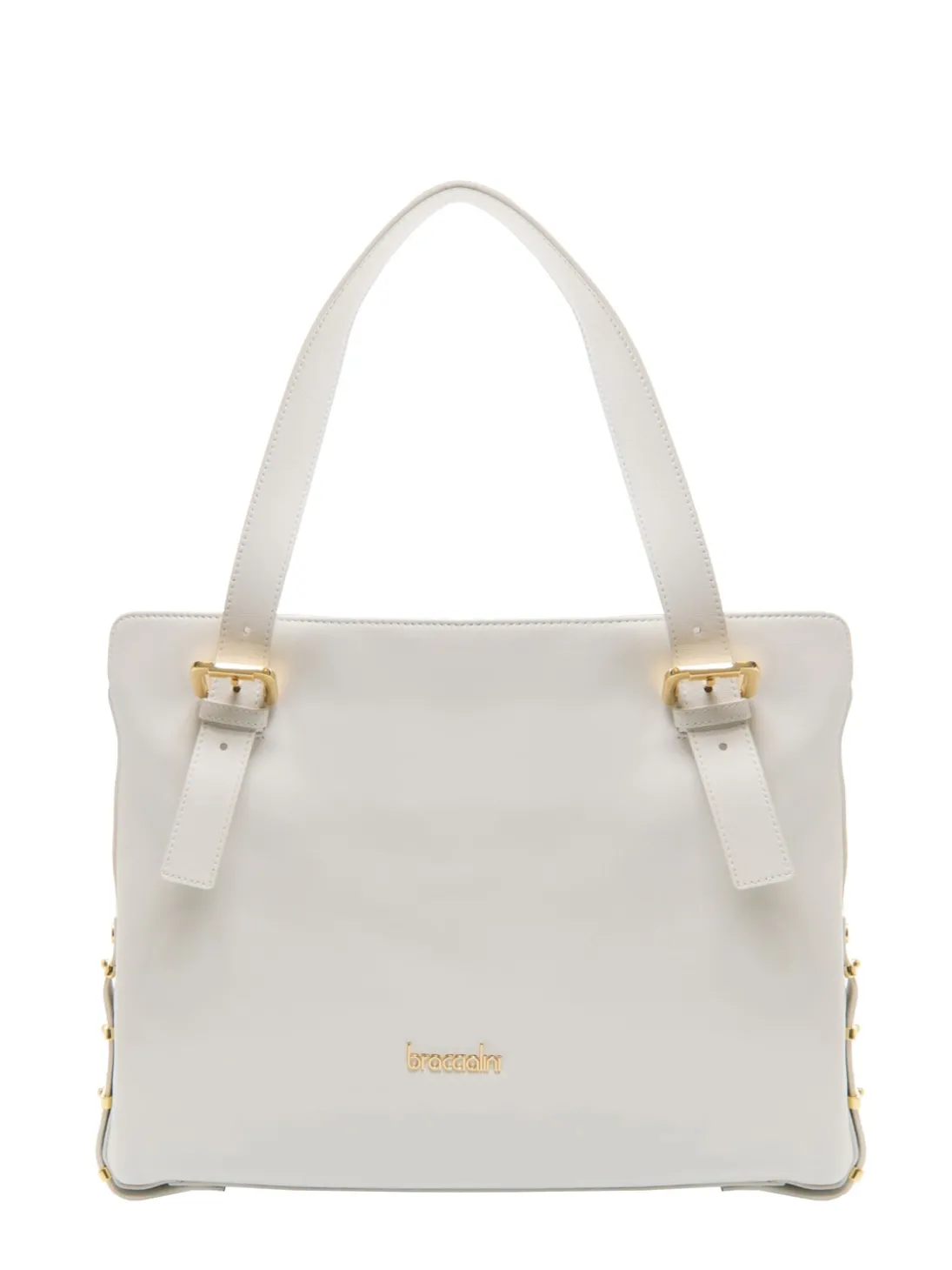 NORA Borsa shopping in pelle con fibbie